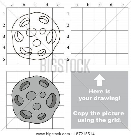 Copy the picture using grid lines, the simple educational game for preschool children education with easy gaming level, the kid drawing game with Meteoroid