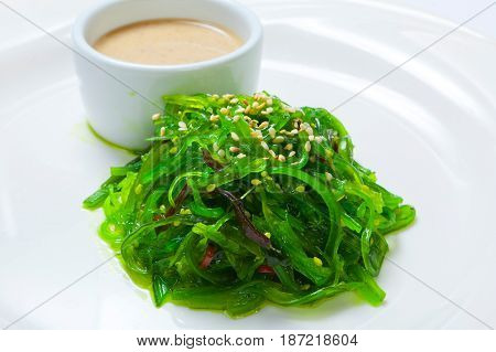 Seaweed Chuka Salad Garnished With Sesame Seeds