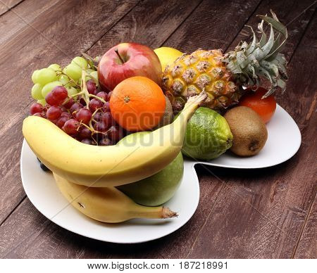 Fresh fruits. Mixed fruit background.Healthy eating, dieting