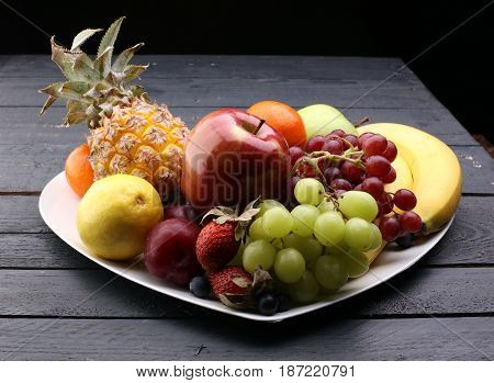 Fresh fruits. Mixed fruit background.Healthy eating, dieting