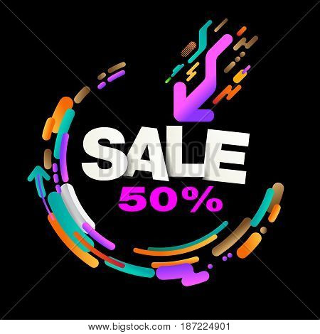 Sale 50% Label Abstract Modern background design.