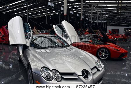 Gosford Australia - Apr 30 2017. Mercedes-Benz is a global automobile manufacturer in Germany. A truly amazing classic car collection in Gosford Classic Car Museum.