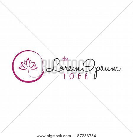 Zen Lotus Flower Yoga Center Logo Vector
