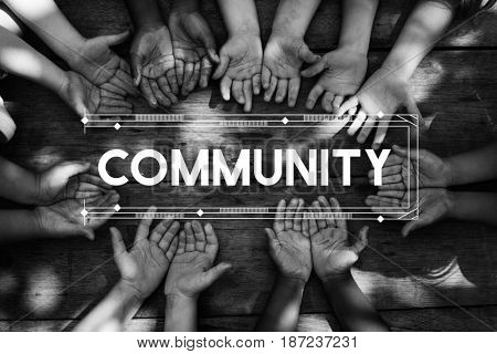 Diversity hands community together friendship 