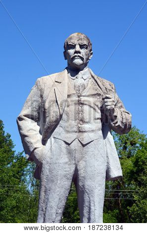 Monumet of Lenin.May 19, 2017.Chernobyl.Kiev region.Ukraine