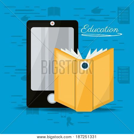 smartphone with knowledge to leard and study, vector illustration design