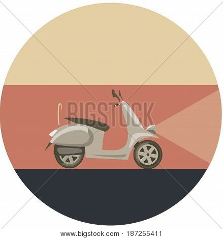 Vector illustration icon of motorbike, flat travel background