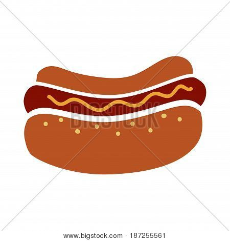 Hot dog fast food icon vector illustration graphic design