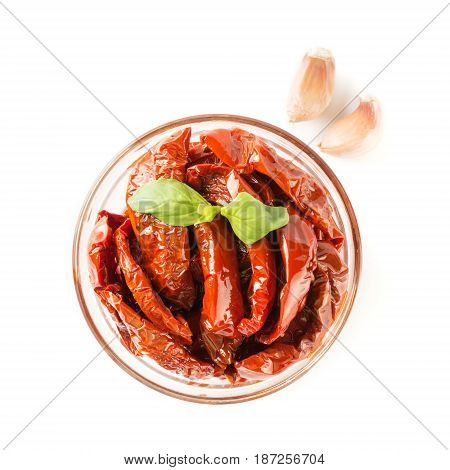 Italian Dish - Sundried Tomato With Oil And Spice. Top View