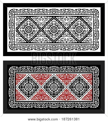 a carpet with a traditional ornament of the people of Ulchi from the Russian far East