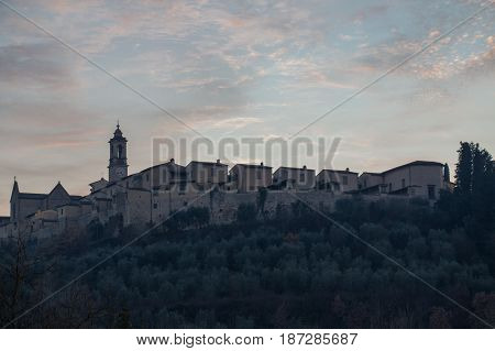 Italy Florence - December 24 2016: the view of the Florence Charterhouse church Certosa di Galluzzo di Firenze on December 24 2016 in Florence Tuscany Italy.