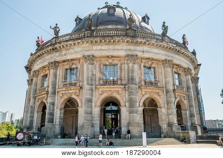 Berlin Germany - may 19 2017: The front facade of the Bode Museum in Berlin Germnay.