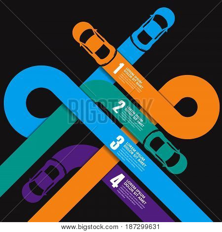 race car info graphics artwork illustration banner ads