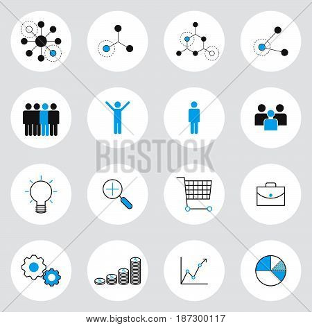 business management icons set symbol  vector illustration
