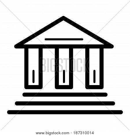 bank vector icon. Black and white finance illustration. Outline linear icon. eps 10