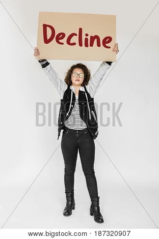 Disapprove rejection decline word on banner