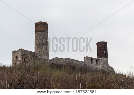 Tower Of The Ruins Of The Royal Castle In Checiny.