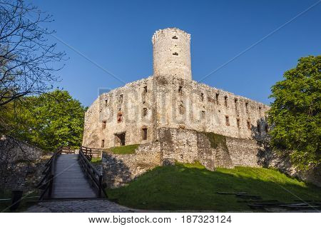 Lipowiec Castle - Ruins Of The Kraków Bishops Castle In The Polish Jura In The Village Of Babice.