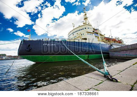 Icebreaker Krasin St. Petersburg on the Neva River now it is a Museum. 24.09.2016 Russia