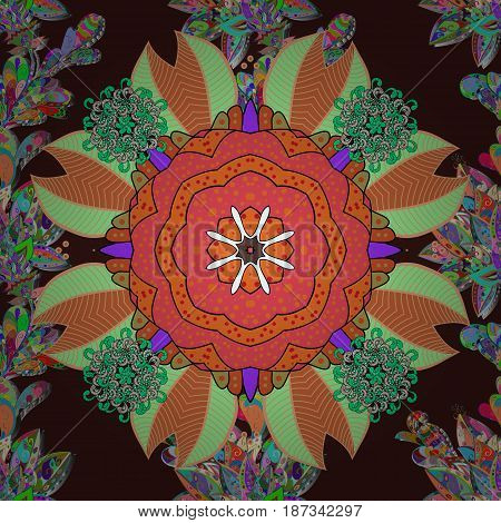 Spiritual And Ritual Symbol Of Islam Arabic Indian Religions. Vector Round Ornament Pattern. Mandala