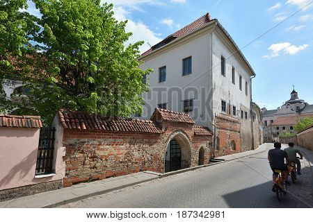 VILNIUS - MAY 20: Vilnius Old Town on May 20 2017 in Vilnius Lithuania. Vilnius Old Town was included in the UNESCO World Heritage List.