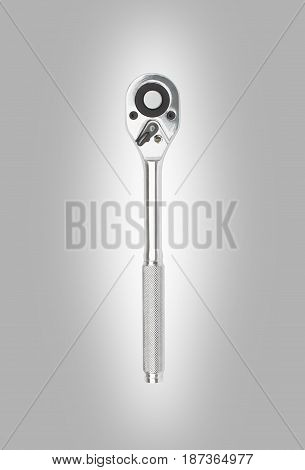 ratchet spanner wrench on black background with clipping path.