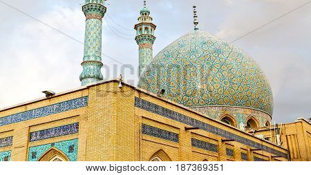 In Iran  And Old Antique Mosque    Minaret
