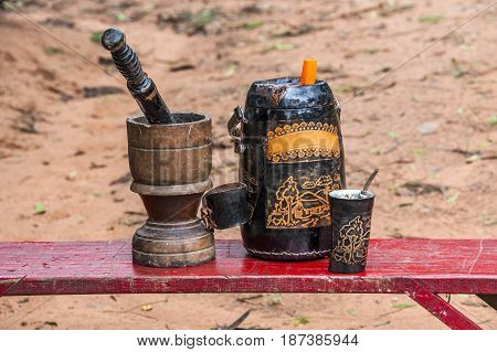 Terere drink similar to mate but prepared with cold water. It is originally from Paraguay