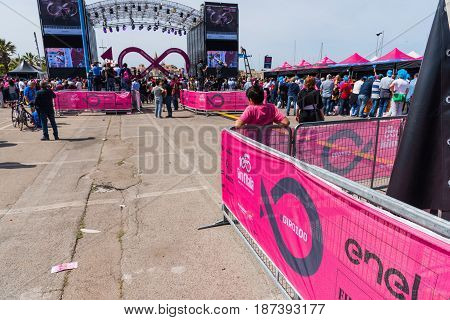 Alghero Italy - May 05 2017: People on 100th Giro d'Italia opening day stage