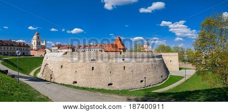 Old Artillery Bastion In Old Town Of Vilnius, Lithuania.