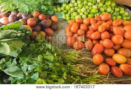 Fresh green vegetables agricultural products of Sikkim India