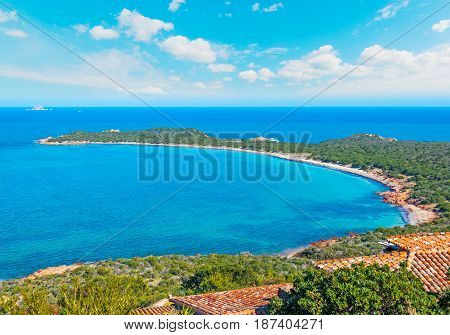 Capo Coda Cavallo shore in spring Sardinia
