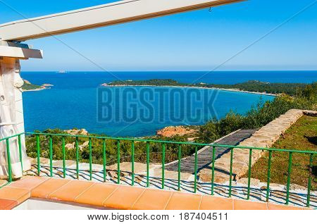 Terrace by the sea in Capo Coda Cavallo Sardinia