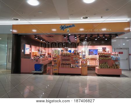 VIENNA AUSTRIA - CIRCA APRIL 2017: Manner brand store in Vienna