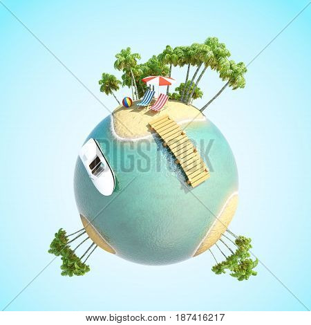 Green Planet Tropics 3D ( version 02 with Boat)