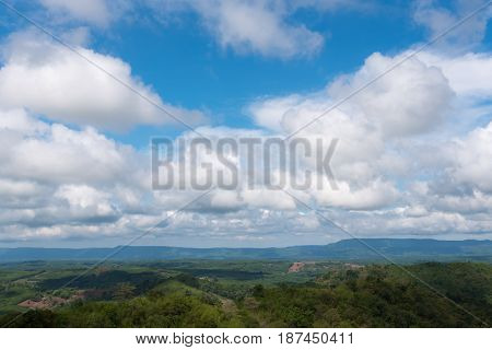 Blue sky with clouds at countryside in Thailand