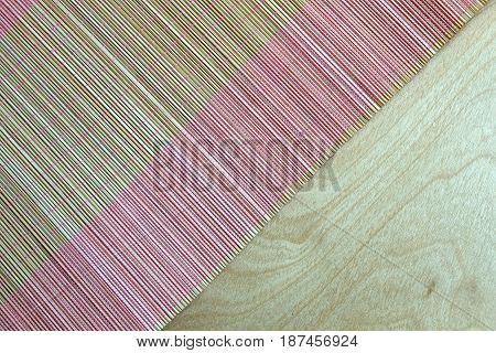 Background of bamboo mat plate, Colorful pattern, Bamboo texture, Blank space of bamboo mat, Japanese bamboo mat