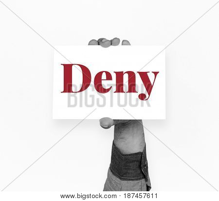 Disapprove rejection decline word on banner
