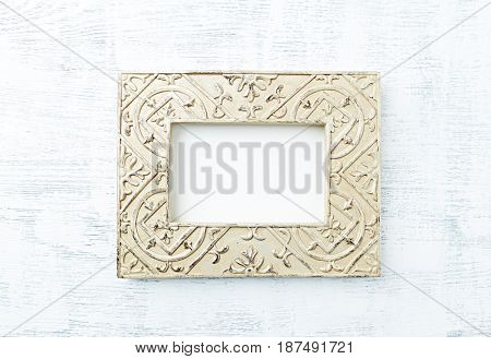 Vintage Image Frame on wooden surface