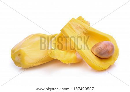 ripe jackfruit isolated on the white background