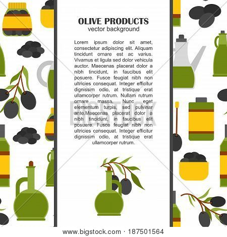 Vector Flat Cartoon Olives Background
