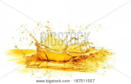 orange juice splash isolated on white background