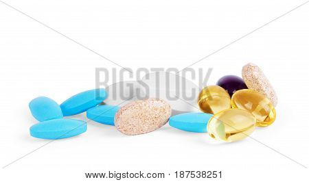 Colorful pills isolated on white background Supplements, Supplement, Dragee, Digestion, Pillen, Apteka, Pastiglia, Suplementos
