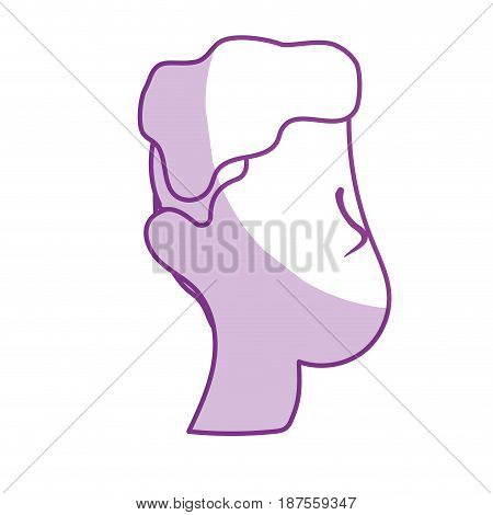 silhouette nice man face with haistyle, vector illustration design