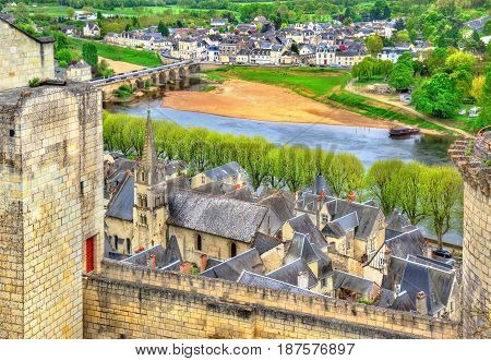 Chateau de Chinon in the Loire Valley, France. UNESCO world heritage site