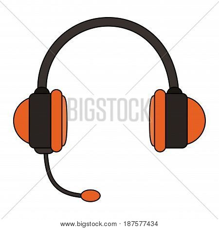 white background with handsfree headset vector illustration