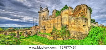 Chateau de Chinon in the Loire Valley, France. UNESCO world heritage site