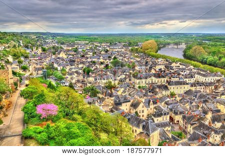 View of Chinon from the castle - France, the Vienne Valley