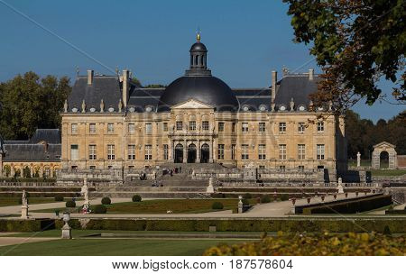 The Vaux-le-Vicomte is a Baroque French castle constructed from 1658 to 1661 for Nicolas Fouquet, the superintendant of Finances of Louis XIV.