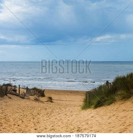Formby Beach  Near Liverpool On A Sunny Day